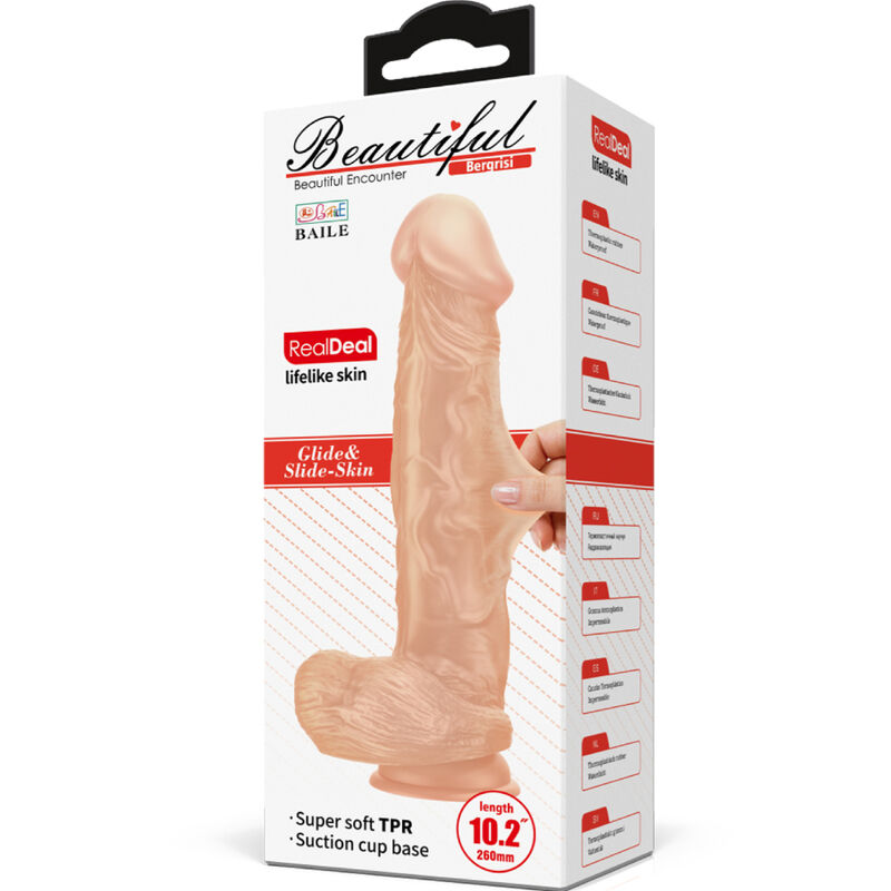 BAILE - BELO ENCONTRO BERGRISI DILDO REALÍSTICO FLEXÍVEL 26 CM NATURAL