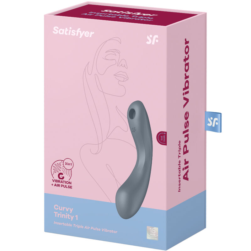 SATISFYER - CURVE TRINITY 1 AIR PULSE VIBRATION GREY