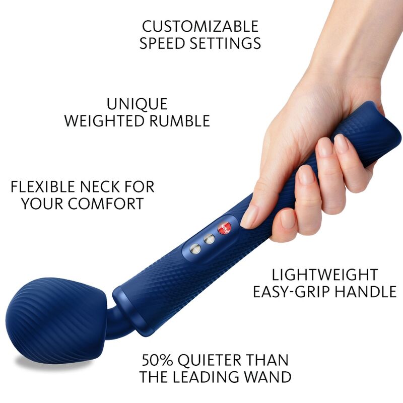 FUN FACTORY - VIM SILICONE RECARREGVEL VIBRANTE PESO RUMBLE WAND MIDNIGHT BLUE