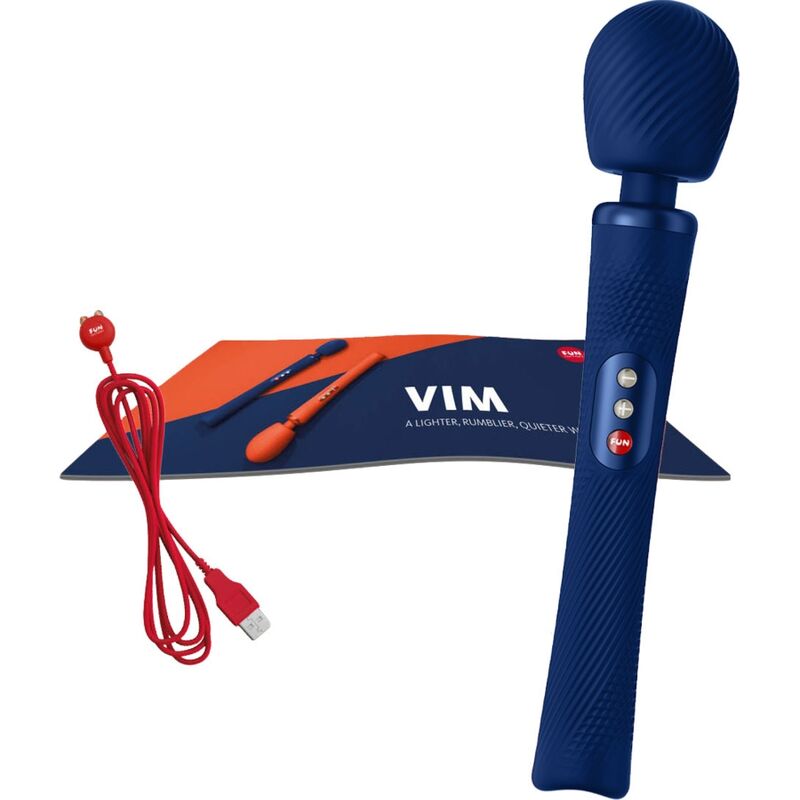 FUN FACTORY - VIM SILICONE RECARREGVEL VIBRANTE PESO RUMBLE WAND MIDNIGHT BLUE