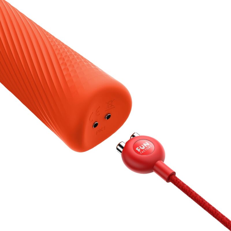 FUN FACTORY - VIM SILICONE RECARREGVEL VIBRANTE PESO RUMBLE WAND SUNRISE ORANGE