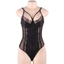 QUEEN LINGERIE - TEDDY DE RENDA PRETA S/M