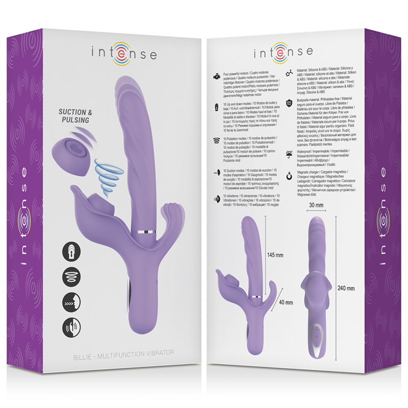 INTENSO - VIBRADOR MULTIFUNÇÃO BILLIE SUCÇÃO E PULSAÇÃO ROXO