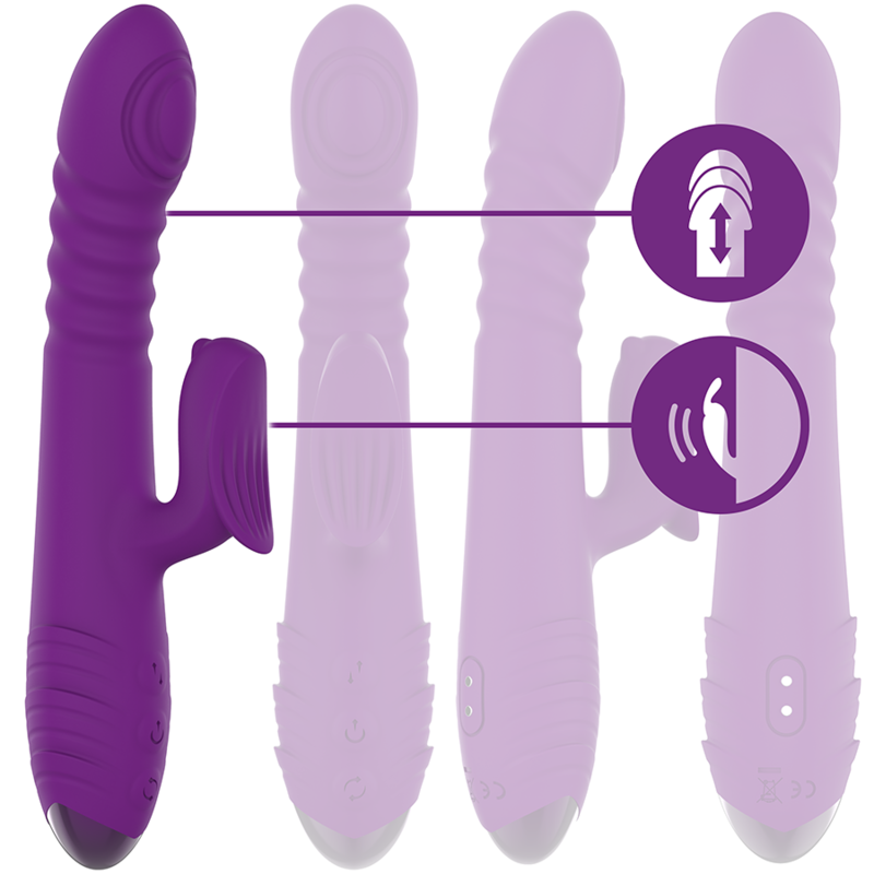 INTENSO - VIBRADOR MULTIFUNÇÃO IGGY PARA CIMA E PARA BAIXO COM ESTIMULADOR CLITÓRICO ROXO