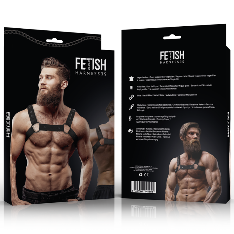 FETISH SUBMISSIVE ATTITUDE - ARNÊS ESPORTIVO DE PEITO DE NEOPRENE AJUSTVEL PARA HOMENS