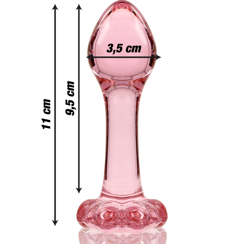 NEBULA SERIES BY IBIZA - MODELO 2 PLUG ANAL VIDRO BOROSILICADO 11 X 3,5 CM ROSA