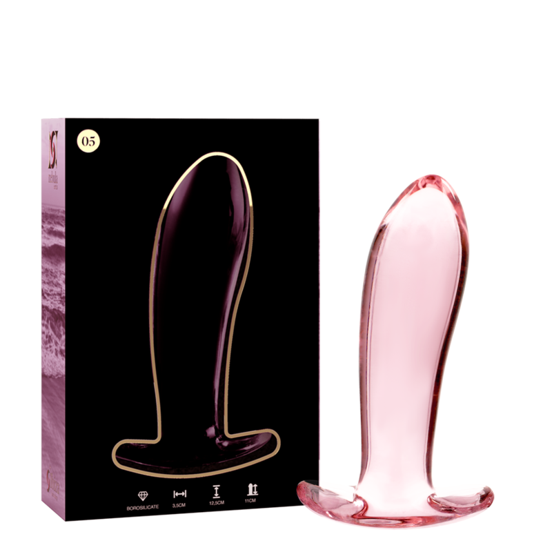 NEBULA SERIES BY IBIZA - MODELO 5 ANAL PLUG VIDRO BOROSILICADO 12,5 X 3,5 CM ROSA