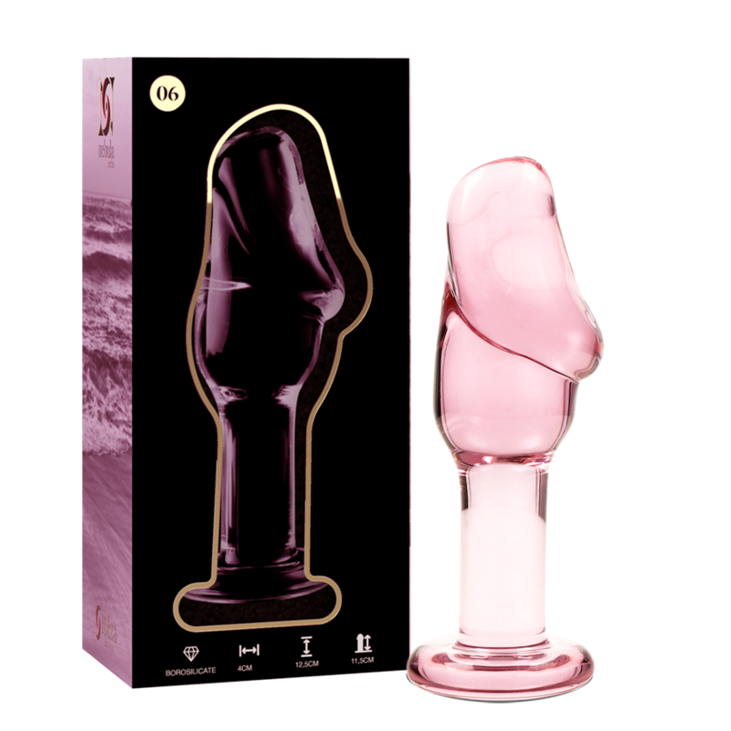 NEBULA SERIES BY IBIZA - MODELO 6 PLUG ANAL VIDRO BOROSILICADO 12,5 X 4 CM ROSA