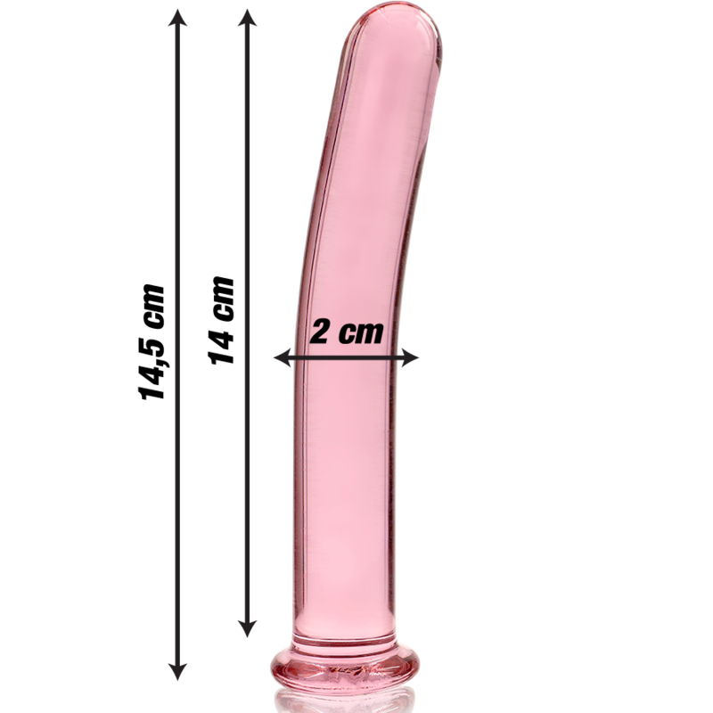 NEBULA SERIES BY IBIZA - MODELO 8 DILDO VIDRO BOROSILICADO 14,5 X 2 CM ROSA