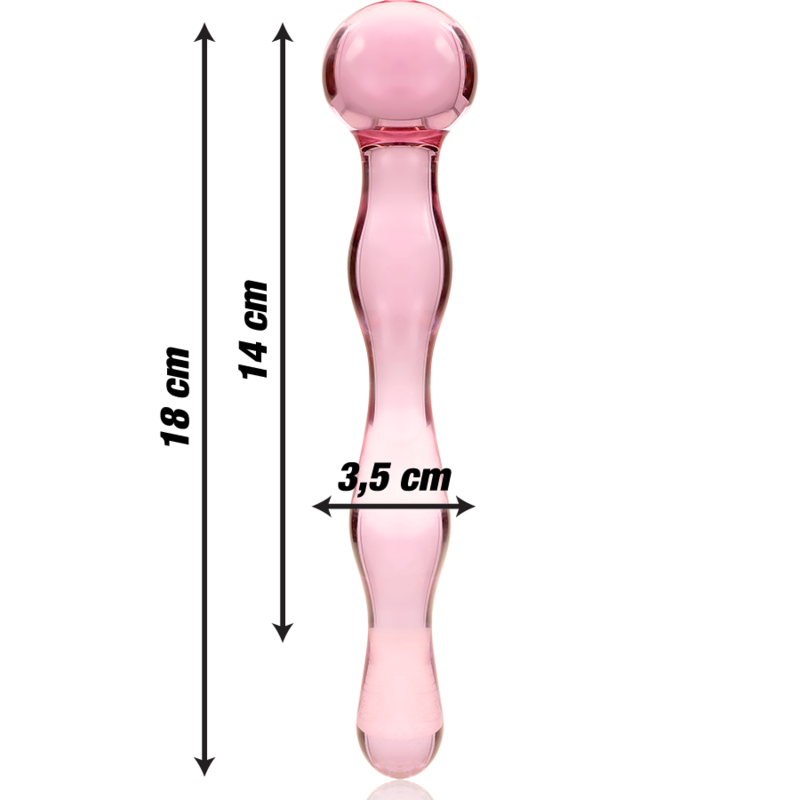 NEBULA SERIES BY IBIZA - MODELO 13 DILDO VIDRO BOROSILICADO 18 X 3,5 CM ROSA