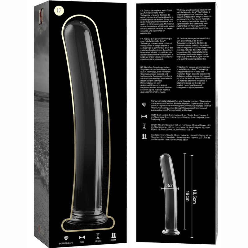 NEBULA SERIES BY IBIZA - MODELO 17 DILDO VIDRO BOROSILICADO 18,5 X 3 CM TRANSPARENTE