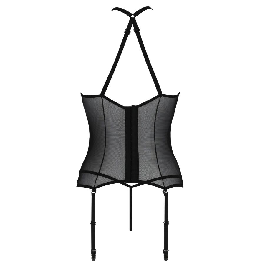 PASSION - SATARA CORSET LINHA ERÓTICA PRETO L/XL