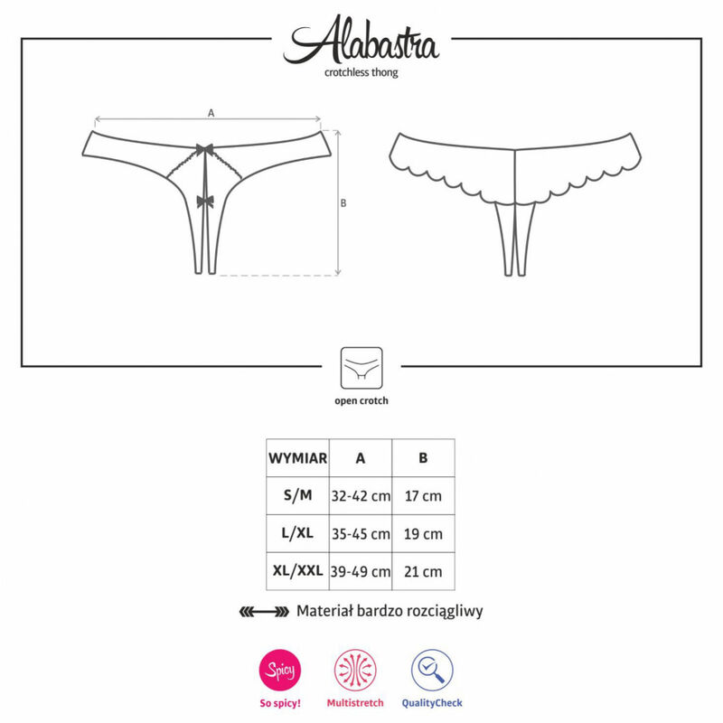 OBSESSIVE - TANGA ALABASTRA CROTCHLESS BRANCA S/M