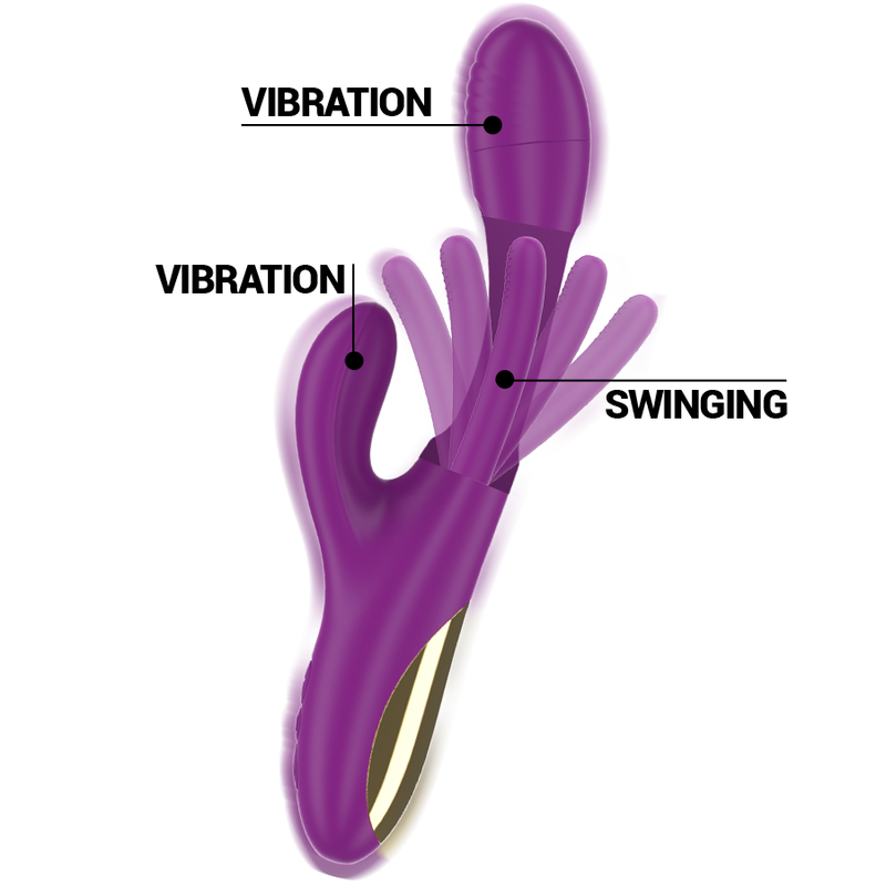 INTENSE - APOLO VIBRADOR MULTIFUNÇÃO RECARREGÁVEL 7 VIBRAÇÕES COM LÍNGUA OSCILANTE ROXA