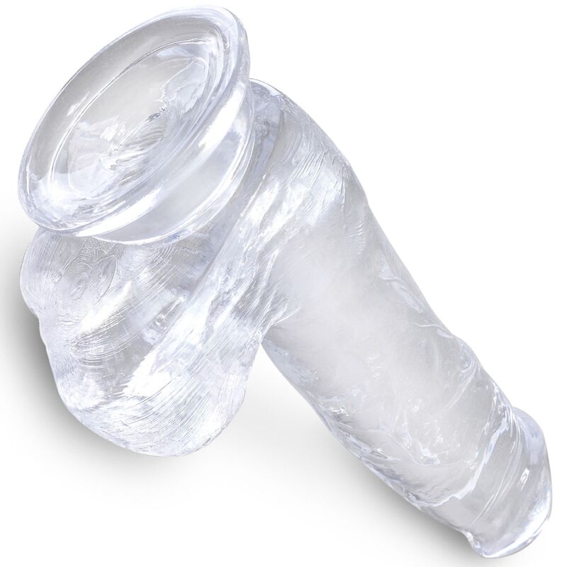 KING COCK - CLEAR PÊNIS REALÍSTICO COM BOLAS 13.5 CM TRANSPARENTE