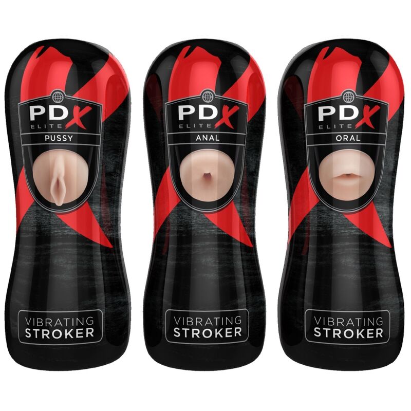 PDX ELITE - CONJUNTO STROKER 12 UNIDADES: 6X VAGINA, 3X ANO, 3X BOCA