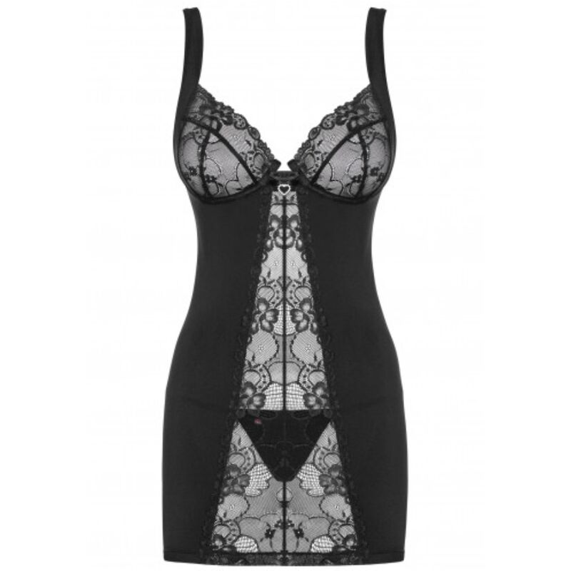 OBSESSIVE - HEARTINA CHEMISE & TANGA PRETA S/M