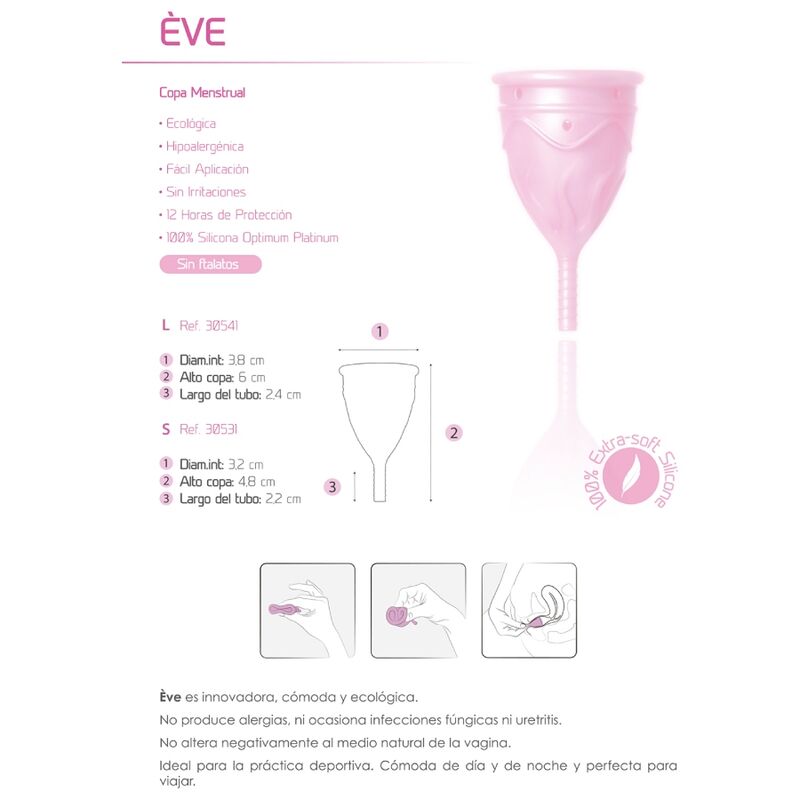 FEMINTIMATE - COPO MENSTRUAL DE SILICONE EVE TAMANHO L