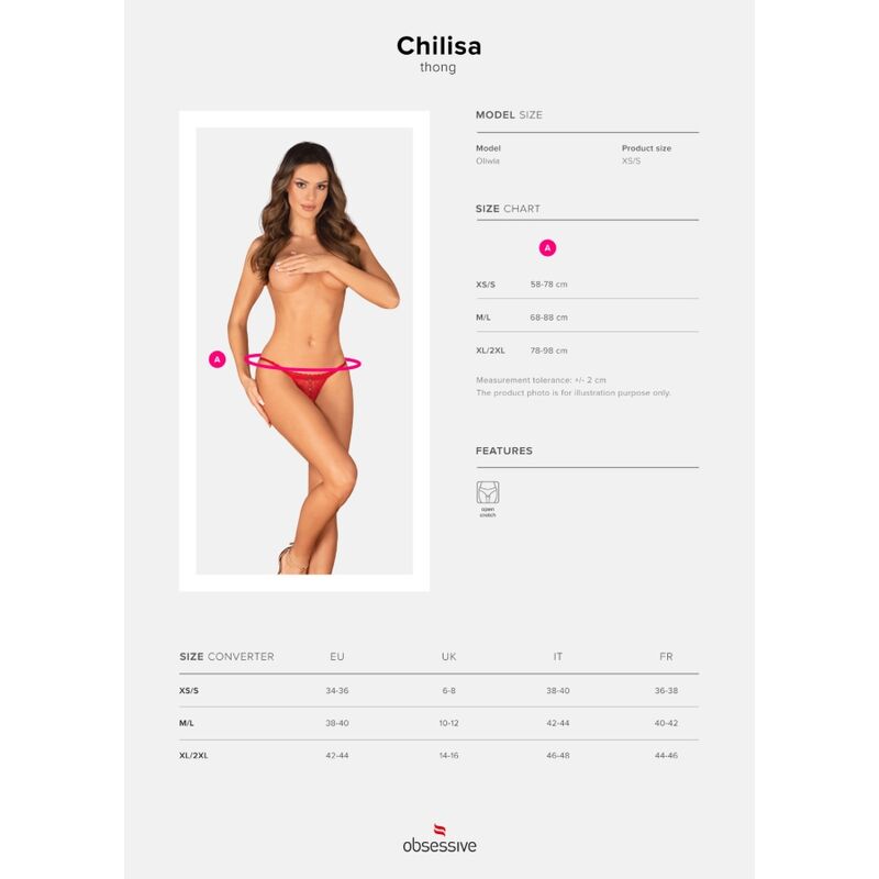 OBSESSIVE - CHILISA TANGA CROTCHLESS M/L