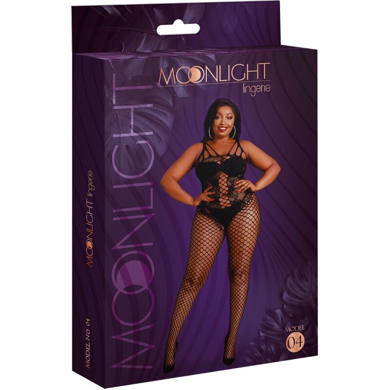 MOONLIGHT - MODELO 4 BODYSTOCK PRETO PLUS SIZE