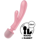 SATISFYER - TRIPLE LOVER RABBIT VIBRADOR MASSAGER ROSA