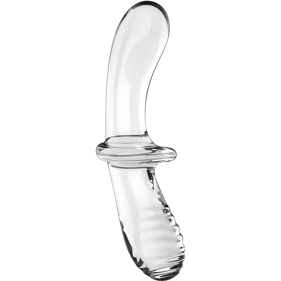 SATISFYER - DILDO DE CRISTAL DUPLO TRANSPARENTE