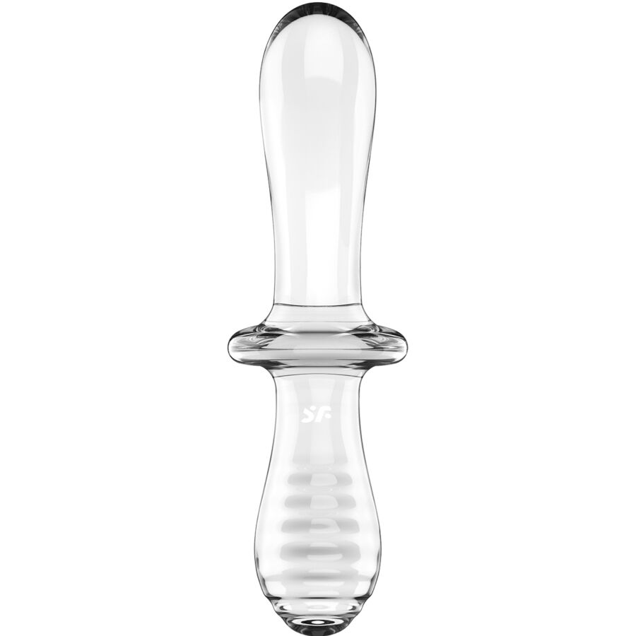 SATISFYER - DILDO DE CRISTAL DUPLO TRANSPARENTE