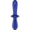 SATISFYER - DILDO DE CRISTAL DUPLO AZUL