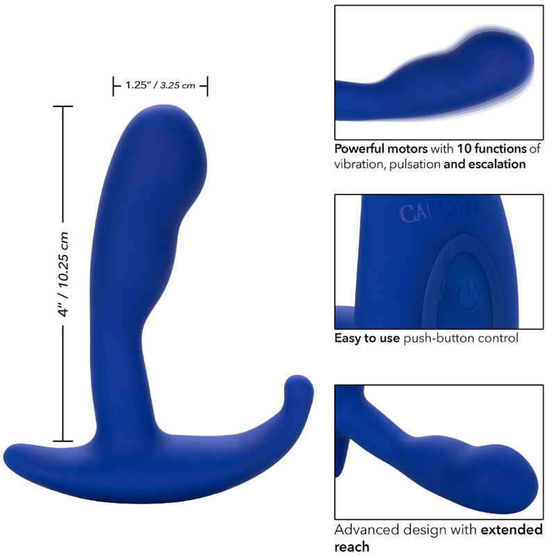 ADMIRAL - ESTIMULADOR ANAL CURVO E VIBRADOR AZUL