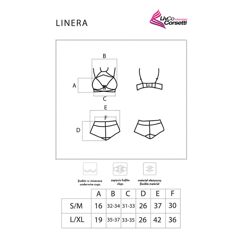 LIVCO CORSETTI FASHION - COLEO LINERA FOR THE SENSES BRA + CALA PRETA