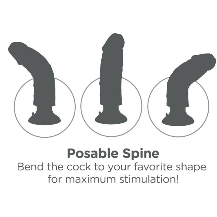 KING COCK - DILDO VIBRANTE COM TESTÍCULOS 23 CM PRETO