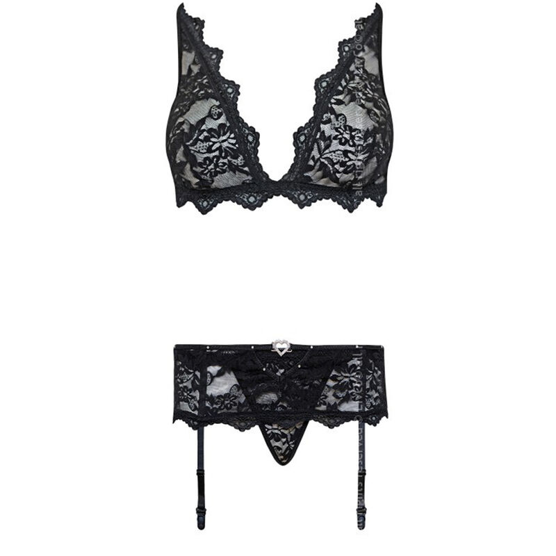 LIVCO CORSETTI FASHION - BELITA LC 90231 SUTI + CALA + CINTA LIGA PRETO L/XL