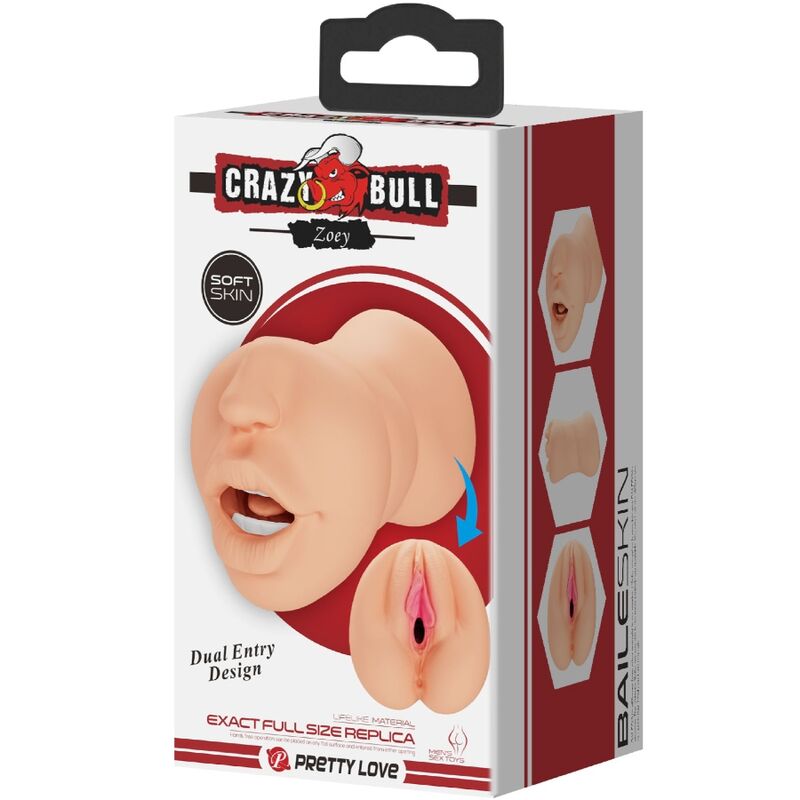 CRAZY BULL - ZOEY MASTUBADOR EM FORMA DE VAGINA DUPLA ENTRADA