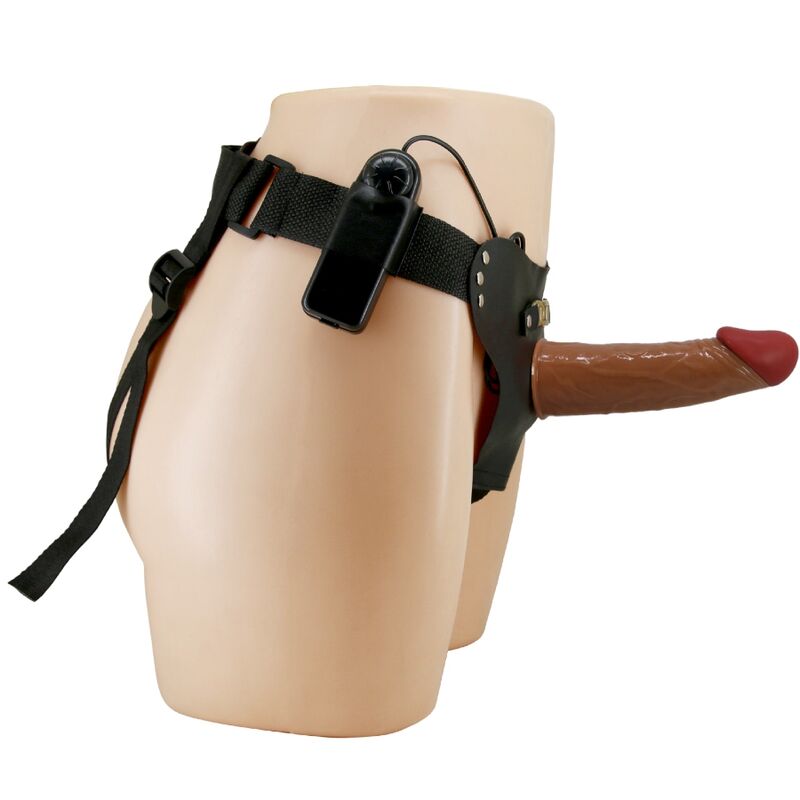 PRETTY LOVE - CUECAS DE ARNÊS STARKS DILDO VIBRAO MULTI-VELOCIDADE 17,5 CM CASTANHO CLARO