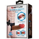 PRETTY LOVE - CUECAS DE ARNÊS STARKS DILDO VIBRAO MULTI-VELOCIDADE 17,5 CM CASTANHO CLARO