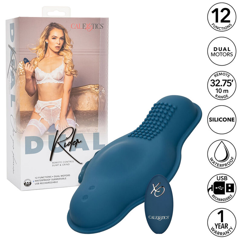 CALIFORNIA EXOTICS - RIDER MASSAGER DUPLO MOTOR CONTROLE REMOTO AZUL