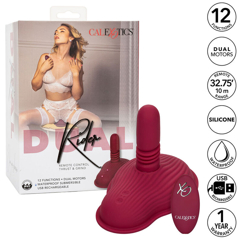 CALIFORNIA EXOTICS - RIDER MASSAGER DUPLO MOTOR CONTROLE REMOTO VERMELHO