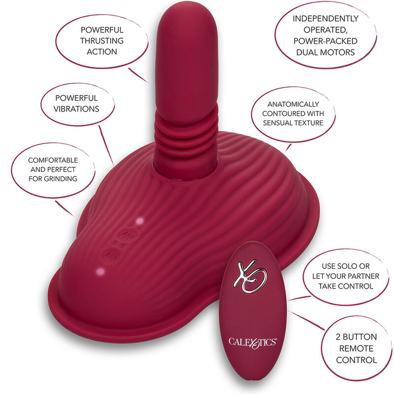 CALIFORNIA EXOTICS - RIDER MASSAGER DUPLO MOTOR CONTROLE REMOTO VERMELHO