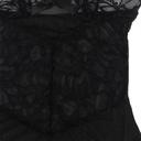 SUBBLIME - BABYDOLL COM ALAS AJUSTVEIS E RENDA TRANSPARENTE ESTAMPADO FLORAL PRETO S/M