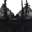 SUBBLIME - BABYDOLL COM ALAS AJUSTVEIS E RENDA TRANSPARENTE ESTAMPADO FLORAL PRETO L/XL