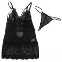 SUBBLIME - BABYDOLL COM ALAS DE RENDA AJUSTVEIS PRETO L/XL