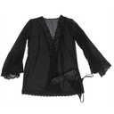 SUBBLIME - ROBE EM TECIDO TRANSPARENTE COM DETALHE DE RENDA PRETO L/XL