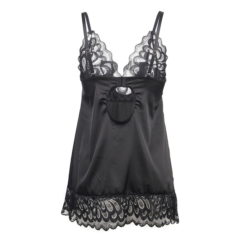 SUBBLIME - BABYDOLL COM PEITO ESTAMPADO FLORAL PRETO L/XL