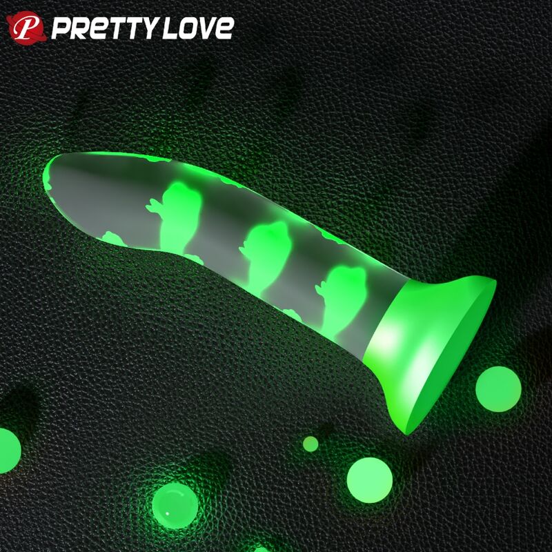 PRETTY LOVE - DILDO MÁGICO NIGHTFALL SEM VIBRAÇÃO VERDE LUMINOSO