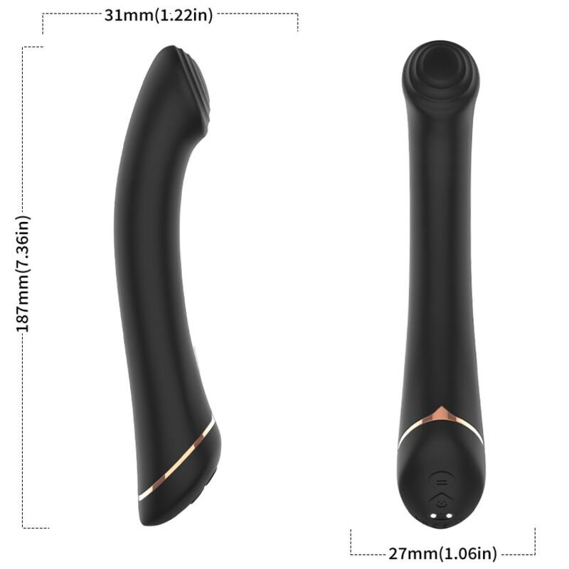 ARMONY - VIBRADOR FALT HEAD SILICONE PRETO