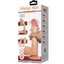 PRETTY LOVE - SÉRIE SLIDING SKIN DILDO REALÍSTICO COM VENTOSA DESLIZANTE PELE CARNE 21,8 CM