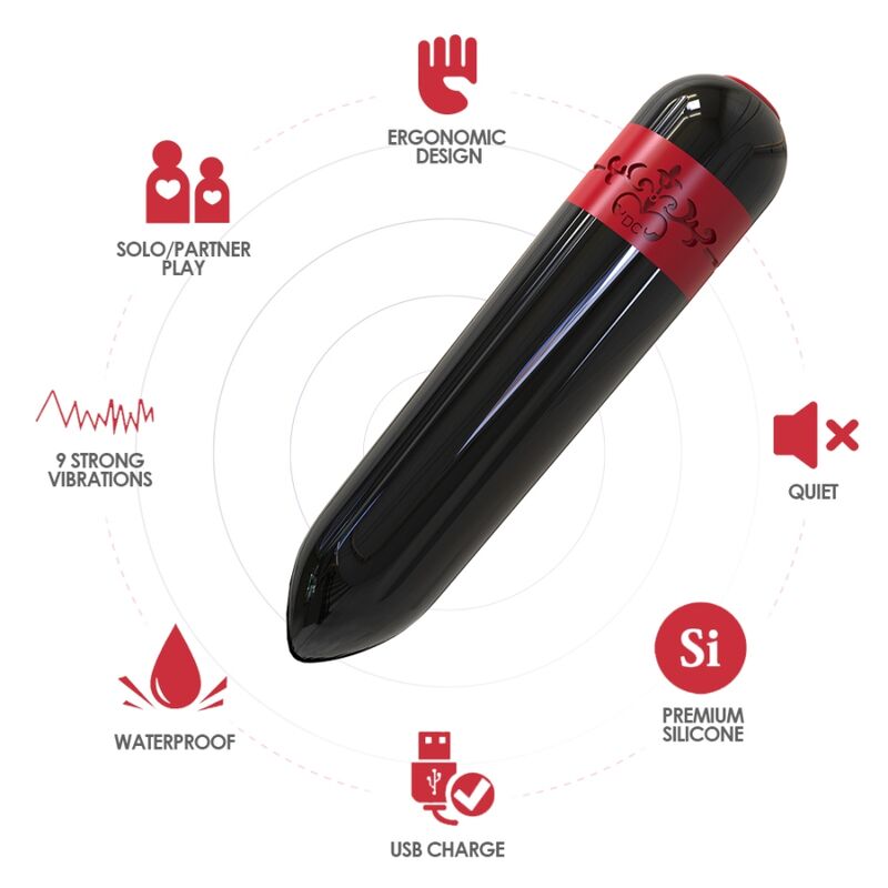 ARMONY - ROCKET VIBRADOR BALA CONTROLE REMOTO PRETO