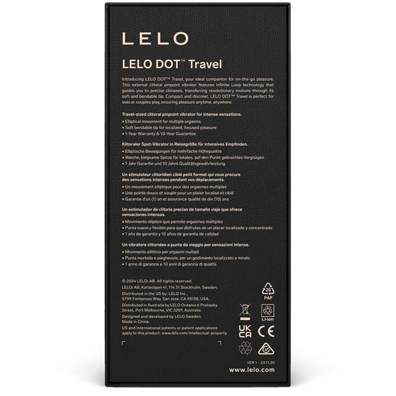 LELO - ESTIMULADOR DE CLITÓRIS DOT TRAVEL ROXO