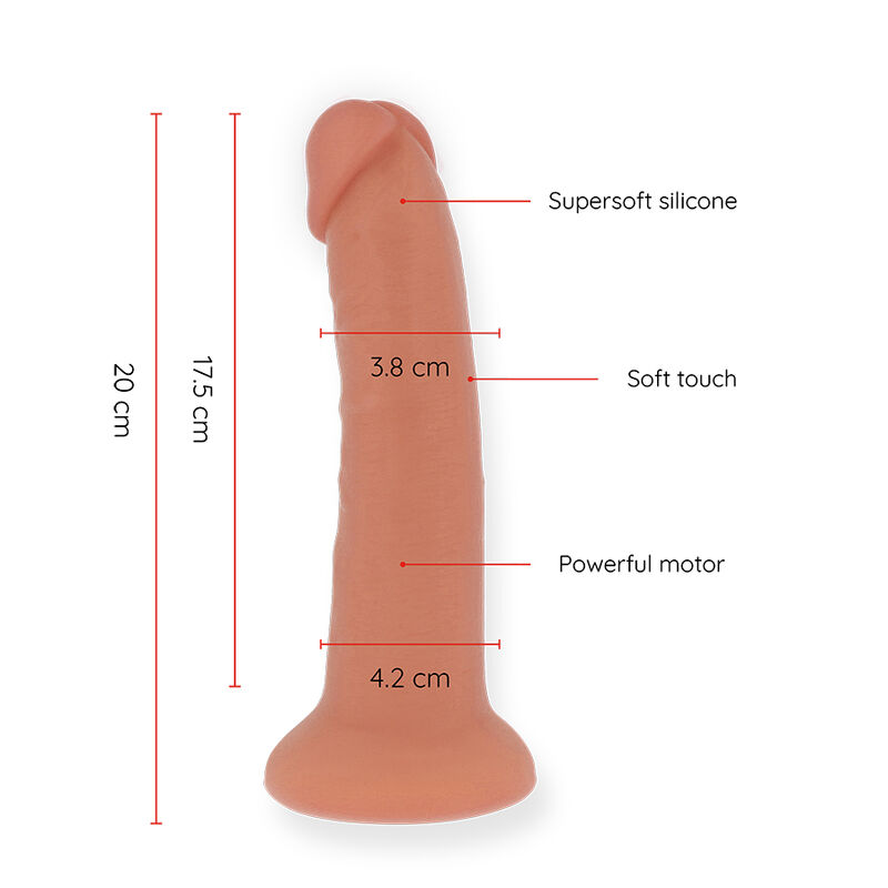 ONINDER - DILDO VIBRADOR BOGOTÁ MÉDIO 9 VELOCIDADES NATURAL 22 CM -O- 4,5 CM - APLICATIVO GRATUITO