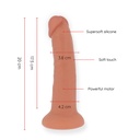 ONINDER - DILDO VIBRADOR BOGOTÁ MÉDIO 9 VELOCIDADES NATURAL 22 CM -O- 4,5 CM - APLICATIVO GRATUITO